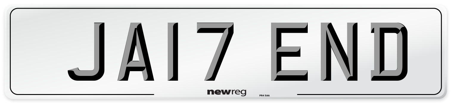 JA17 END Number Plate from New Reg